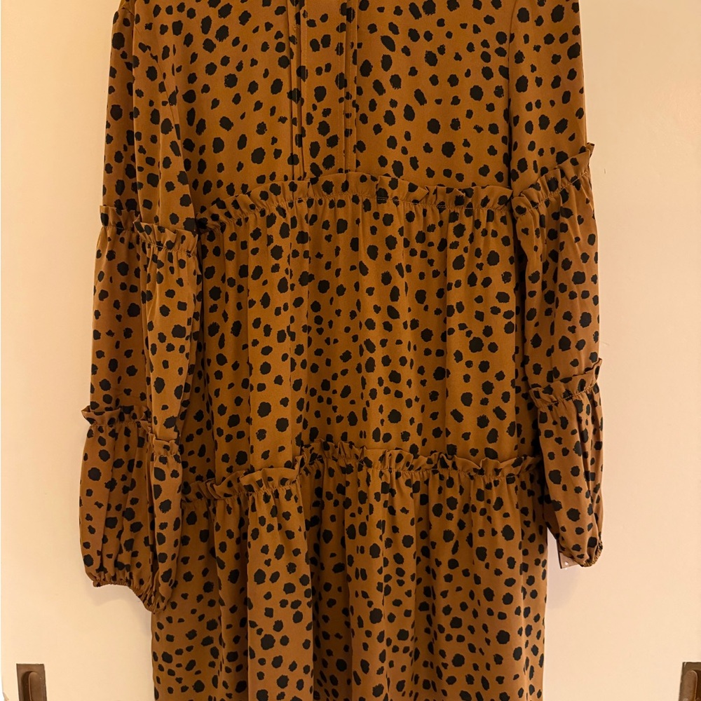 Stylish Brown Polka Dot Midi Dress